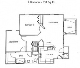 Two Bedroom One Bathroom Casitas 104 floor plan